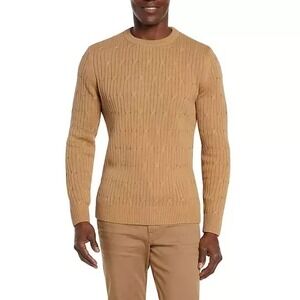 NWT Express Men's Cable Knit Sweater Pecan Size Medium